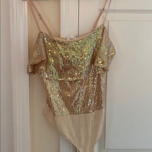 Shimmering champagne bodysuit from local boutique!